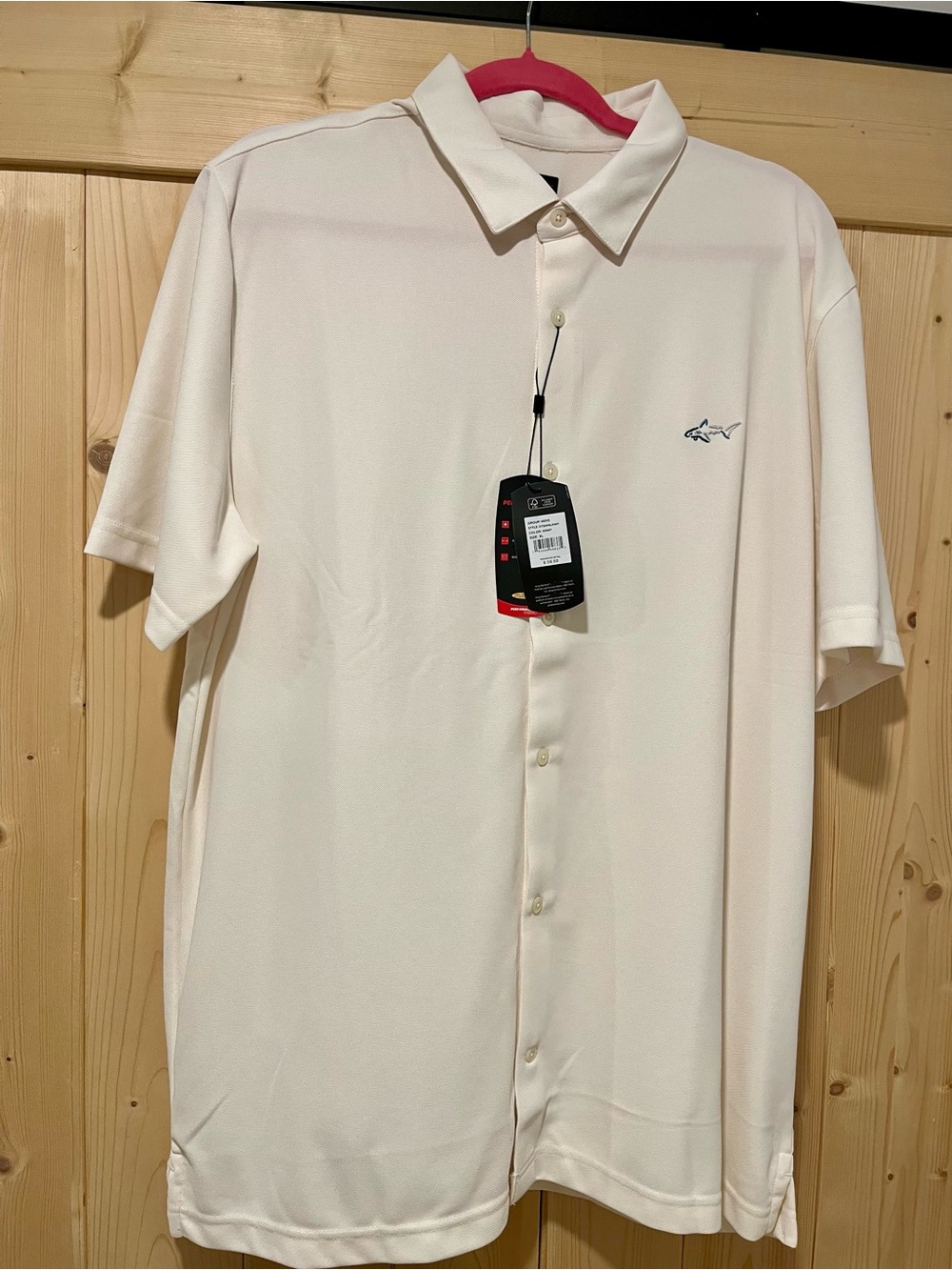 Greg Norman FULL BUTTON PIQUE POLO Whisper White XL